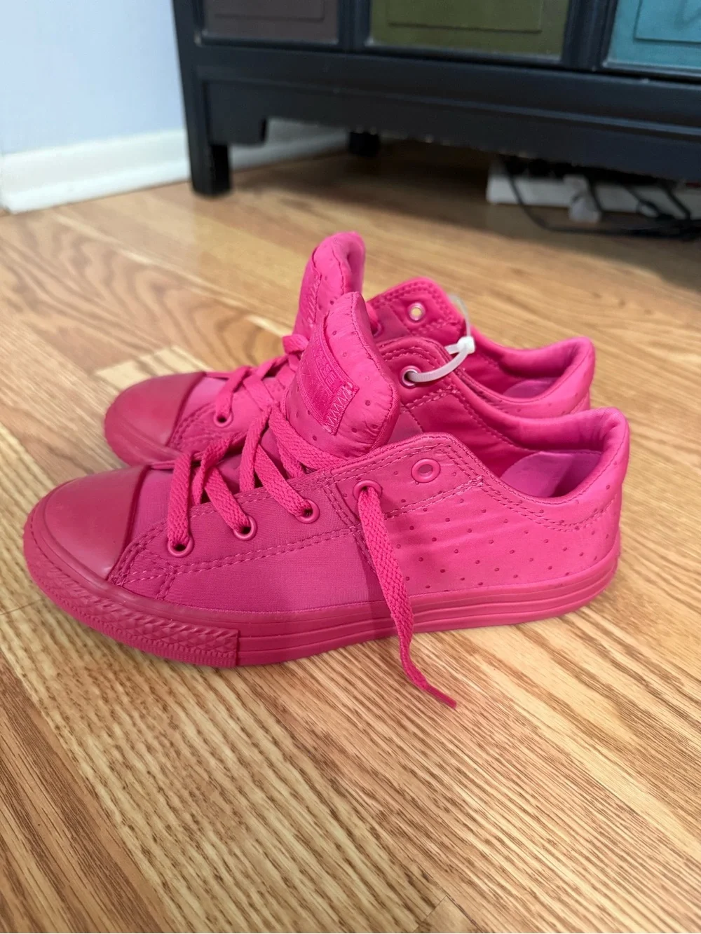 Converse Kids Bright Pink Low-Top All Star Sneakers